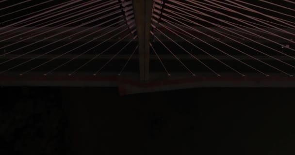 Κατακόρυφη Προβολή Της Swietokrzyski Γέφυρας Στο Ηλιοβασίλεμα Βαρσοβία Πολωνία — Αρχείο Βίντεο