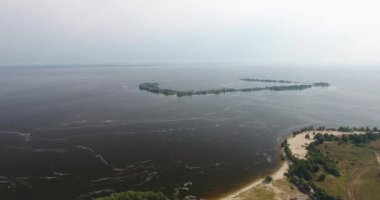 Dinyeper Nehri Panoraması. Hava uçak atış