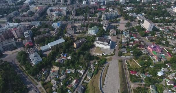 Cherkasy 市露出空中全景镜头 — 图库视频影像