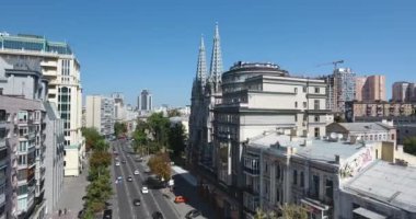 Kalabalık Kiev. Havadan görünümü: Kiev, Ukrayna