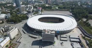 Kiev Stadyumu. Şehir Panorama ortaya çıkarır. Havadan görünümü - 08 25 2018: Kiev, Ukrayna