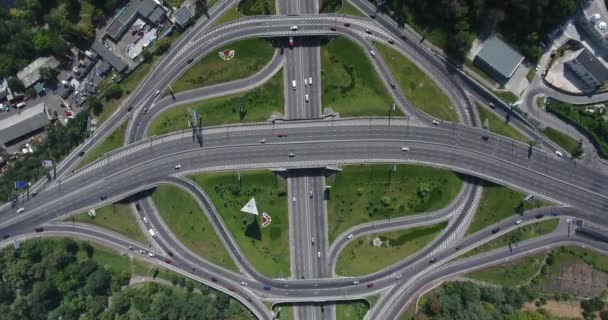 Vue Verticale Intersection Autoroute Circulation Kiev Ukraine — Video