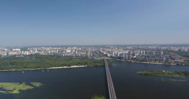 Kiewer Stadtpanorama Luftbild Kiew Ukraine — Stockvideo