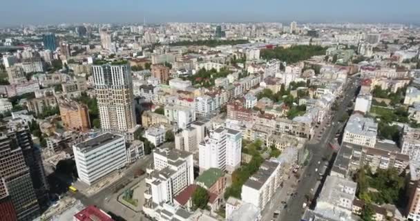 Yoğun Kentsel Kiev Şehri Havadan Görünümü Kiev Ukrayna — Stok video