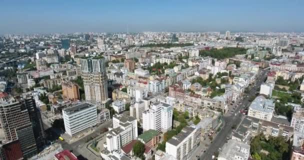 Kiev Panorama Yüksek Yoğun Şehir Havadan Görünümü Kiev Ukrayna — Stok video