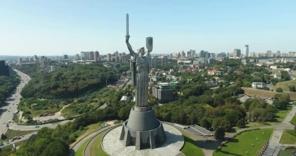 Rund Das Mutterland Denkmal Kiew Ukraine — Stockvideo
