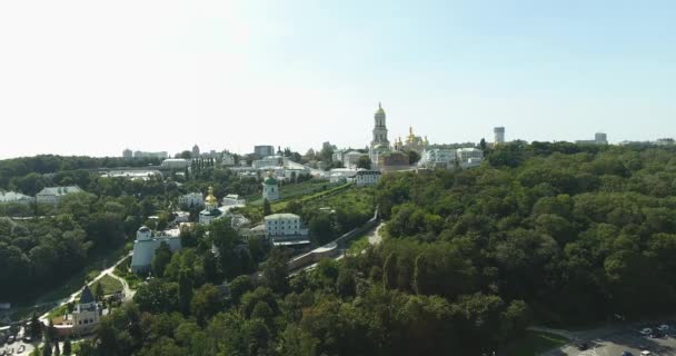 Вид Воздуха Киево Печерской Лавры Киев Украина — стоковое видео