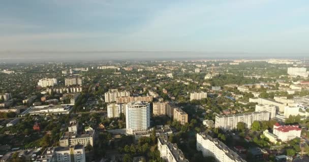 Vista panorámica de la ciudad de Cherkasy en Ucrania — Vídeos de Stock