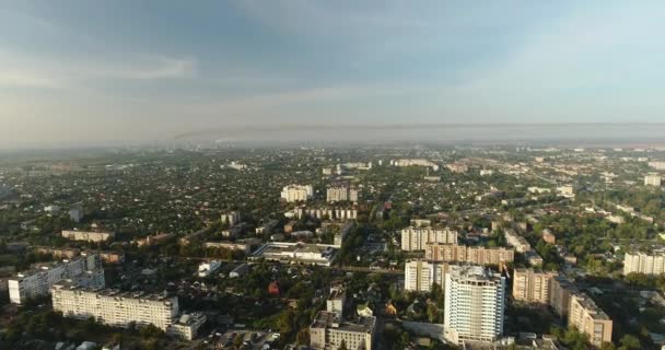 Dicht bevolkte stad. Luchtfoto — Stockvideo