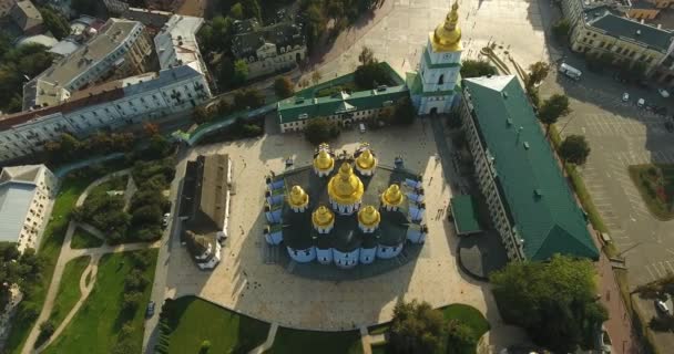 Вид Зверху Михайлівський Золотоверхий Монастир Київ — стокове відео