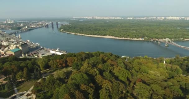 Panorama Kiev Pan Michael Golden Domed Monastery Kiev Ucrania — Vídeo de stock