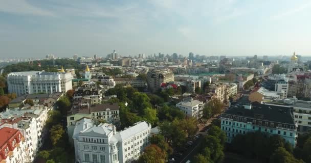 Yoğun Inşa Kiev Hava Panorama Kiev Ukrayna — Stok video