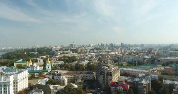 Wysoki Kąt Widzenia Rozwiniętych Kijów Ukraina — Wideo stockowe