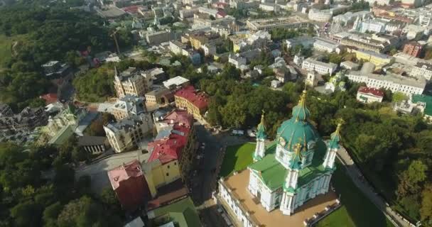 Luftaufnahme Der Orthodoxen Kirche Kiew Ukraine — Stockvideo