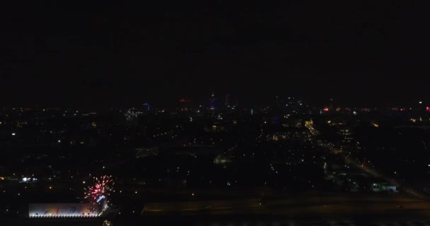 Letecký Pohled Ohňostroje Varšavě Varšava Polsko — Stock video