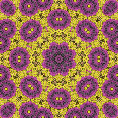 Flowerbed güzel mor, kırmızı ve sarı çiçekler