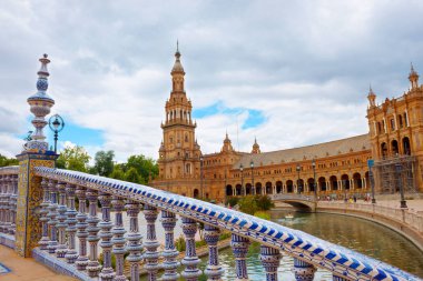 Plaza of Spain (Plaza de Espana), Sevilla, Endülüs, Ispanya