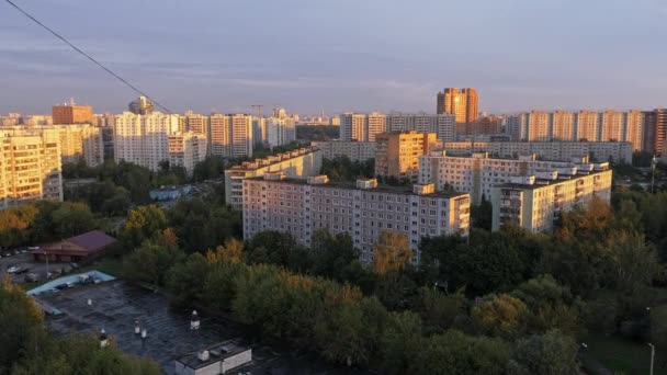 Zona urbana residencial de la ciudad de Moscú. Cronograma — Vídeos de Stock