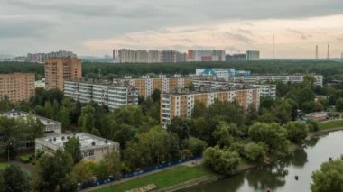 Moskova şehir konut kentsel alanı. Timelapse
