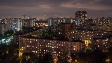 Moskova şehir konut kentsel alanı. Timelapse
