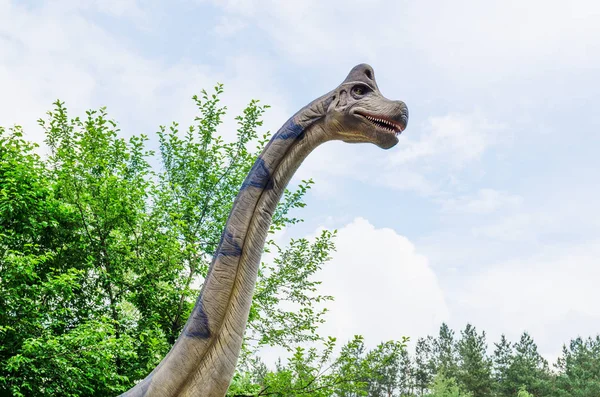 Belgorod Rússia Maio 2018 Dinosaur Park Modelo Dinossauro Pescoço Longo — Fotografia de Stock