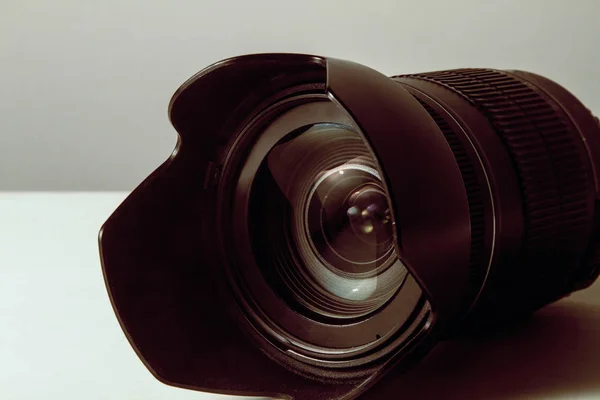 Camera Lens Studio Golden Tint — Stock Photo, Image