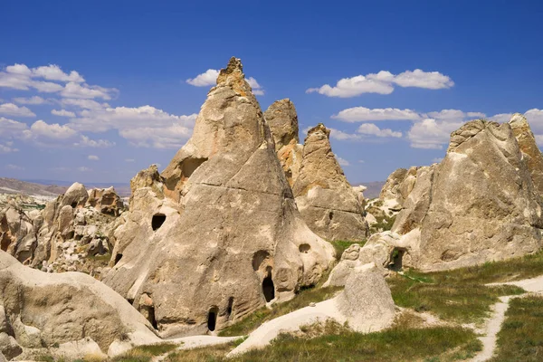 View Cliff Dwellings Cappadocia Turkey Ancient Cavetown Goreme — Stock Photo, Image