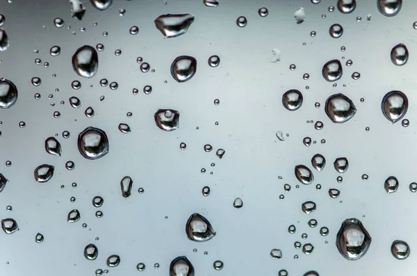 Drops Rain Window Glass Blurred Background Selective Focus — Stock Photo, Image