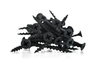  tornavida vidaları bir haç için kendi kendine dokunarak grup şeklinde. Beyaz arka plan üzerinde izole.