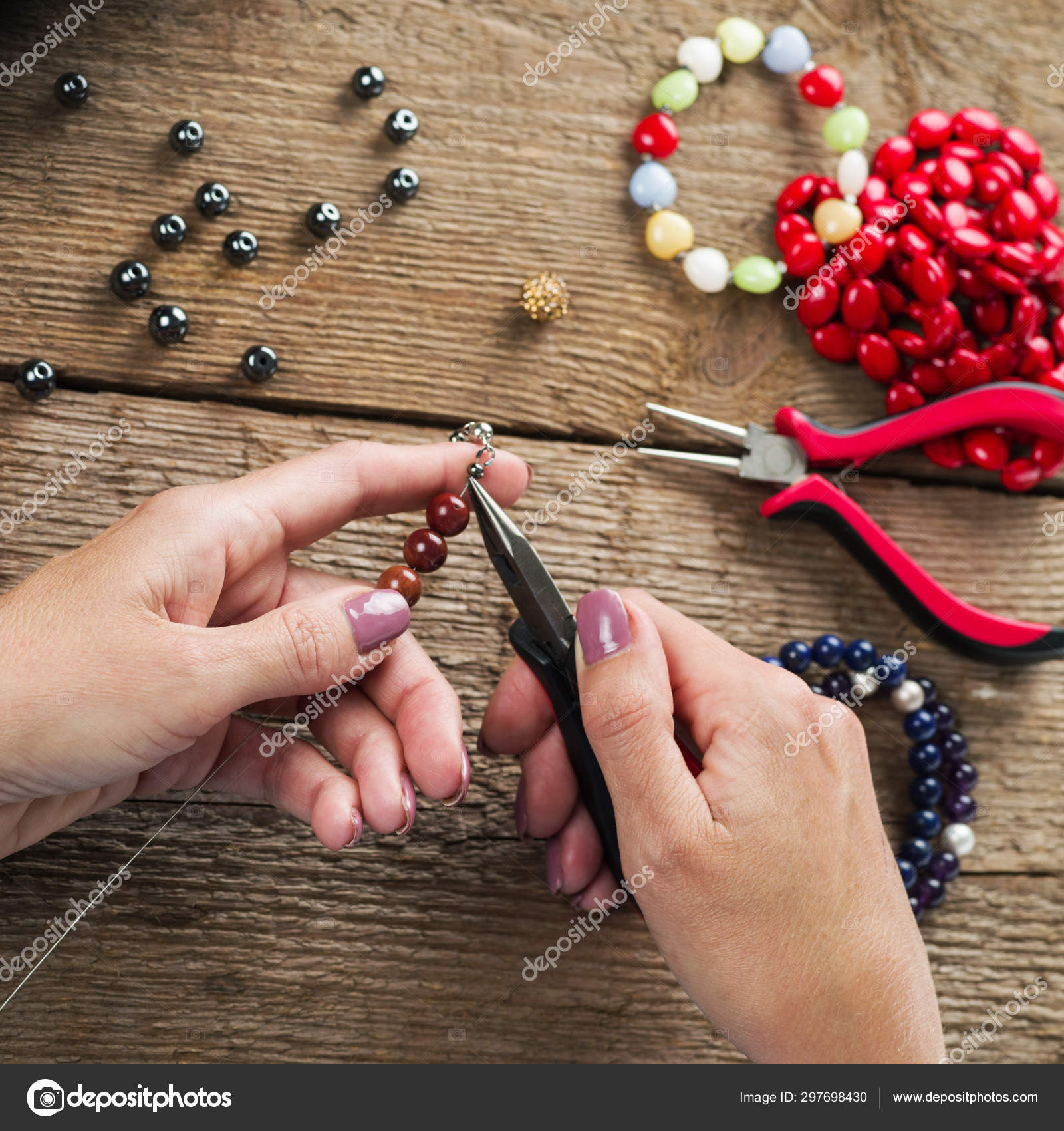 Making Bracelets Stock Photo - Download Image Now - 2015, Art And Craft,  Black Color - iStock