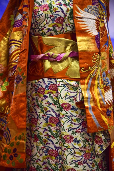 Kimono Traditional Japanese Dress Women Colorful Decorations — Stock Photo, Image