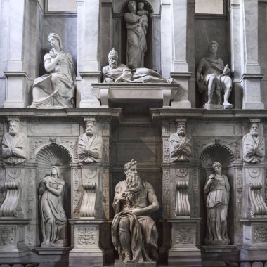 Roma, İtalya, Michelangelo'nun Musa Papa Julius II Saint Peter kabirde zincirleri (San Pietro in Vincoli üzerinde)