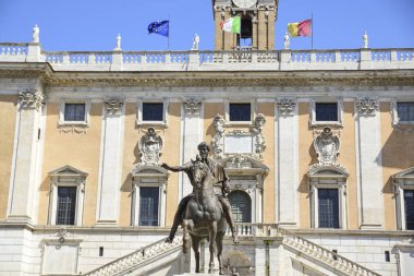 Roma, İtalya, Campidoglio kare, Marcus Aurelius atlı heykeli