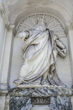 Roma, İtalya, Çeşme (happy Su Çeşmesi) Musa'nın. Musa kaya su kaynaktan belirten olarak tasvir edilir