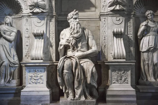 Roma Itália Moisés Michelangelo Sobre Túmulo Papa Júlio São Pedro — Fotografia de Stock