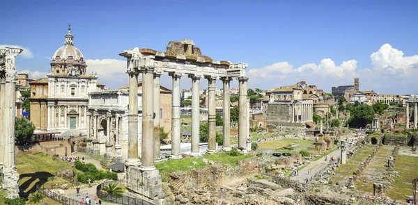 Roma Talya Antik Roma Mparatorluk Forumlar Kalıntıları Septimius Severus Satürn — Stok fotoğraf