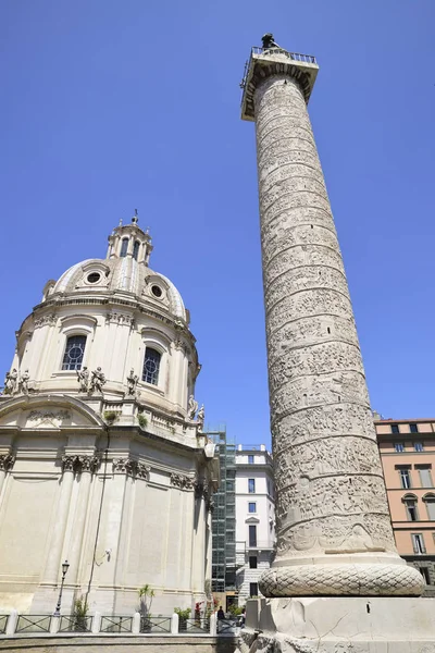 Rome Trajan Column Depicts History Conquest Dacia Emperor Trajan — Stock Photo, Image