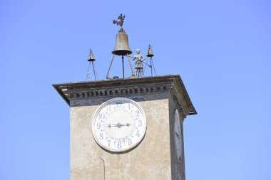 Eski kule ile saat Orvieto, Umbria, İtalya