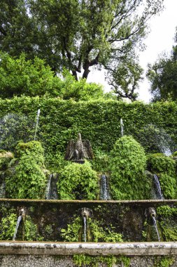 Villa D'Este Tivoli, İtalya için ünlü çeşmeler su akar