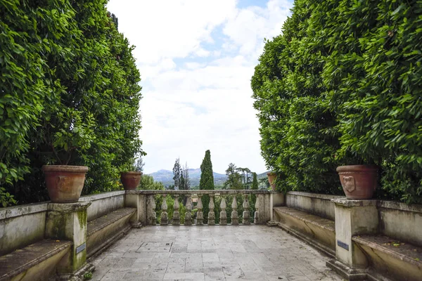 Villa Este Tivoli Italia Balcón Del Jardín Con Vistas Panorámicas —  Fotos de Stock