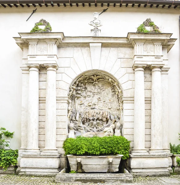 Fontän Entré Gården Villa Este Tivoli Italien — Stockfoto