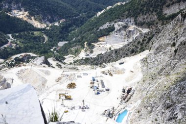 değerli Carrara mermer. Ocağı Apuan Alps, Toskana, İtalya