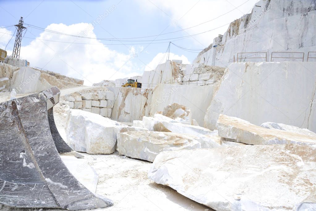 quarry of the precious Carrara marble. Alpi Apuane, Tuscany, Italy