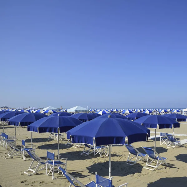 Strand Napernyőkkel Versilia Viareggio Toszkána Olaszország — Stock Fotó