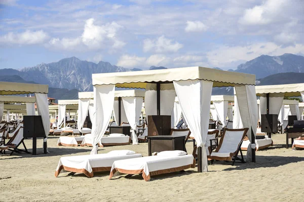 View Alpi Apuane Beach Versilia Mediterranean Sea Viareggio Tuscany Italy — Stock Photo, Image