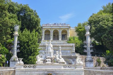Roma İtalya. Piazza del Tanrıça Roma tasvir Popolo içinde kare heykel