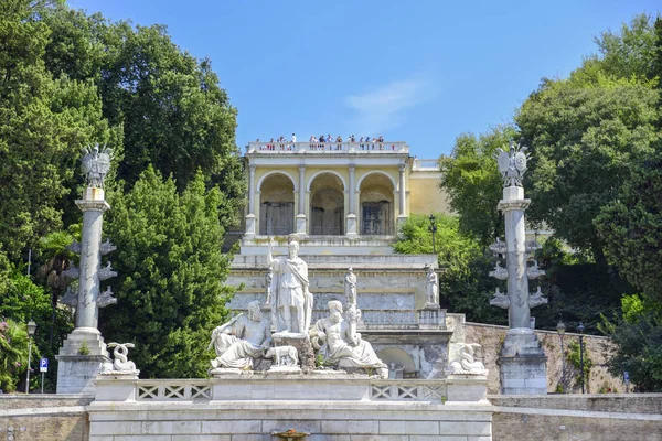 Roma Italia Escultura Piazza Del Popolo Que Representa Diosa Roma —  Fotos de Stock