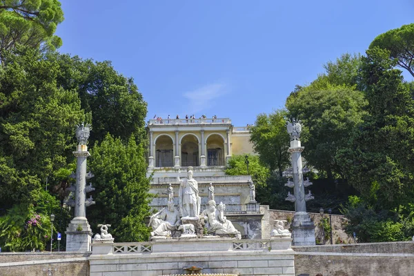 Roma Italia Escultura Piazza Del Popolo Que Representa Diosa Roma —  Fotos de Stock