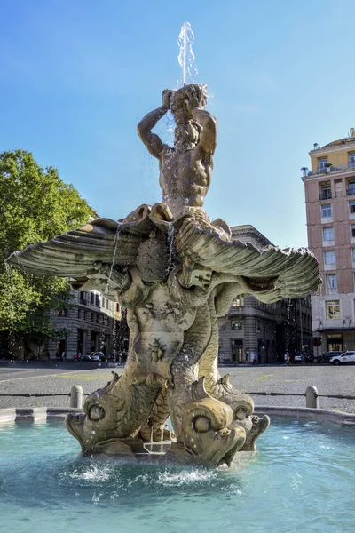 Triton Fountain in HDR, Queen Mary's Gardens, Regent's Park, London, UK