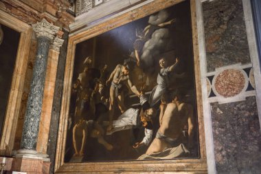 Caravaggio, şehitlik St Matthew, kilise Saint Louis Fransız, Roma, İtalya